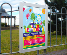 Silver Wall Mounted Lockable Information Boards